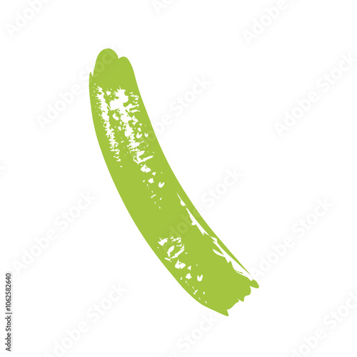 green line geometric figures painted style