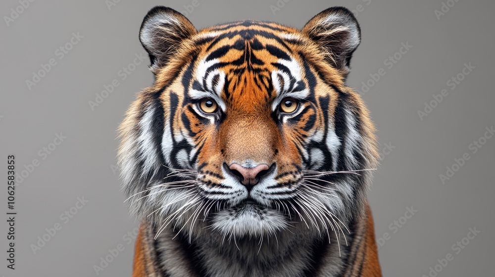 Obraz premium Headshot of a Bengal tiger isolated on a transparent background