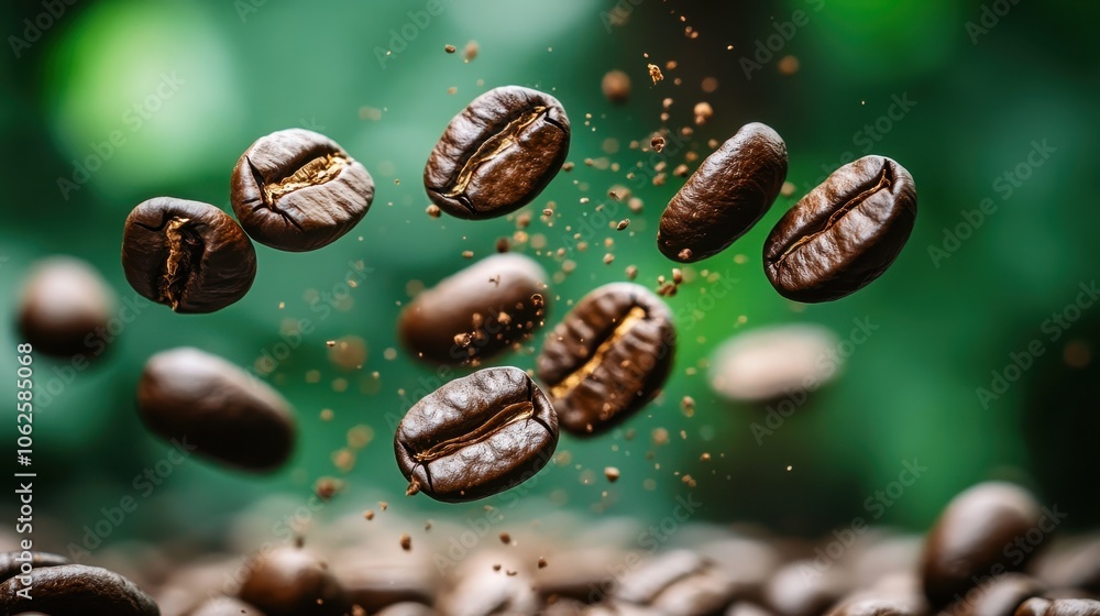falling coffee beans macro falling coffee beans macro