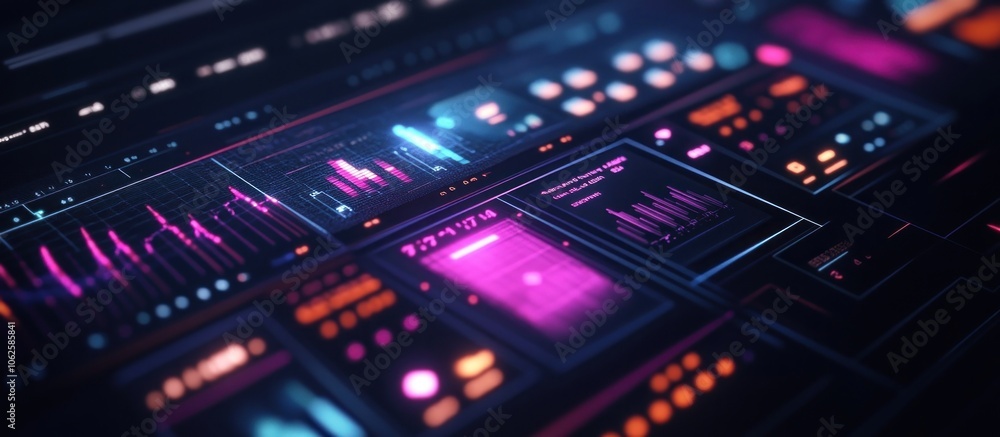 Futuristic Interface with Neon Lights Futuristic Interface with Neon Lights