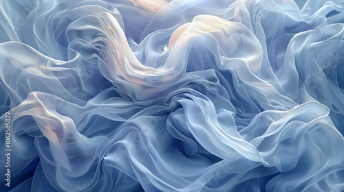 Abstract Background with Blue Fabric Swirls