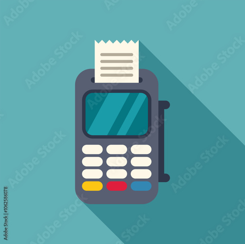 Pos terminal printing receipt, symbolizing electronic transaction in modern retail environment