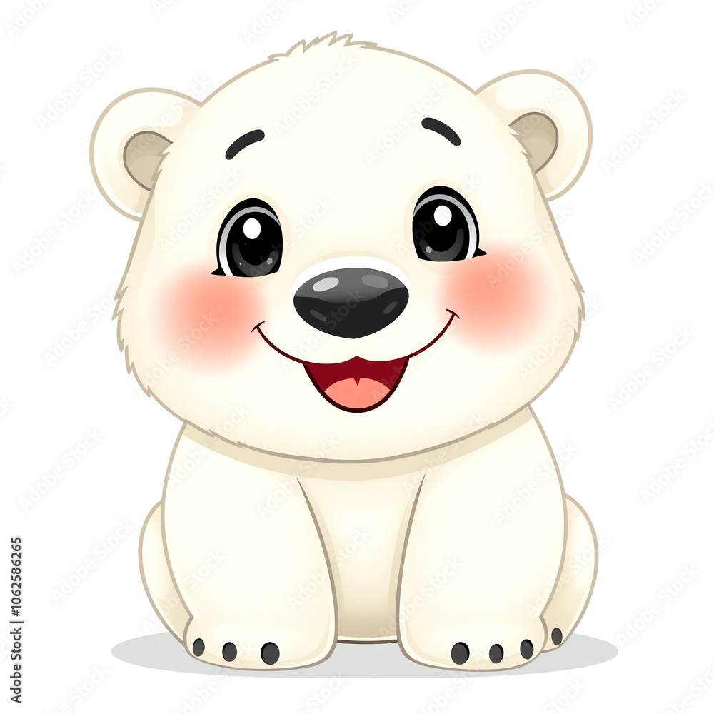 Cute polar bear illustration isolated on white background Cute polar bear illustration isolated on white background