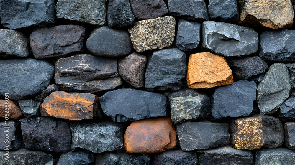 Stone Wall Texture - Close-up of Rough Stones Stone Wall Texture - Close-up of Rough Stones