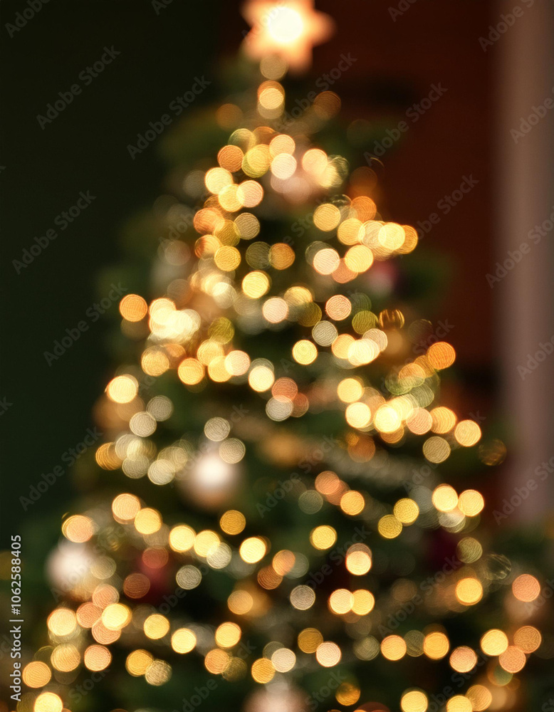Defocused Christmas tree. Defocused Lights. Christmas tree background Defocused Christmas tree. Defocused Lights. Christmas tree background