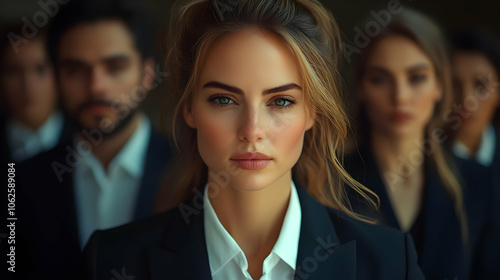 Portrait of a Woman in a Suit - Illustration