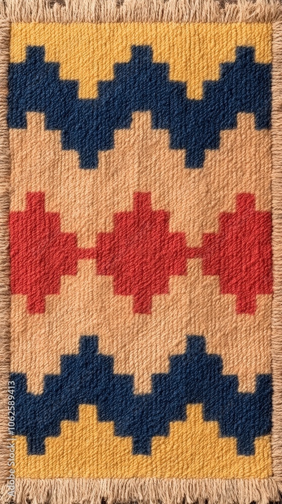 Colorful Geometric Ikat Rug Pattern Seamless Design Colorful Geometric Ikat Rug Pattern Seamless Design