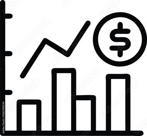 grafico economia, istogrammi, statistiche icon.