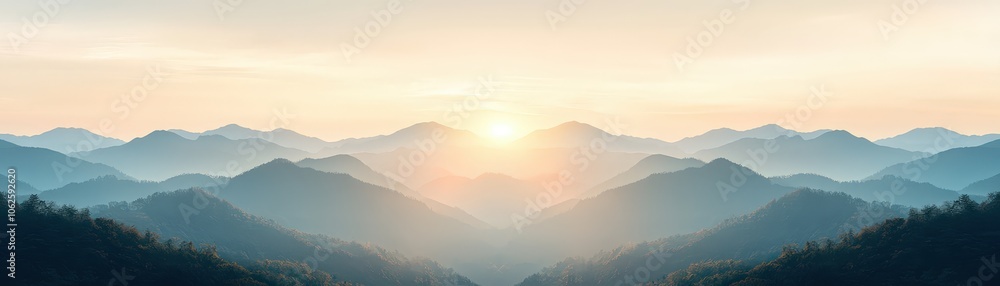 Majestic Mountain Range at Sunrise Layers of Peaks and Golden Light Majestic Mountain Range at Sunrise Layers of Peaks and Golden Light