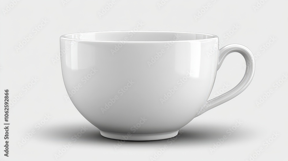 White Ceramic Coffee Mug Mockup Isolated on White Background White Ceramic Coffee Mug Mockup Isolated on White Background