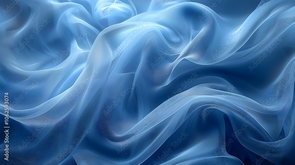 Fototapeta premium Abstract Blue Fabric Swirls: Seamless Loop Animation