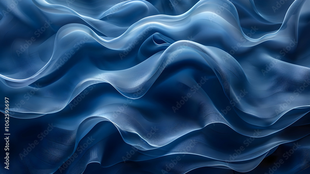 Fototapeta premium Abstract Blue Wavy Background Illustration