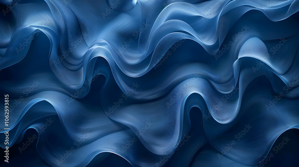 Obraz premium Abstract Blue Wavy Background Design