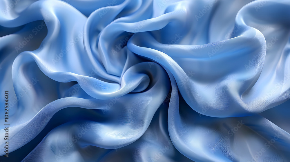 Fototapeta premium Abstract Blue Fabric Waves Background Animation