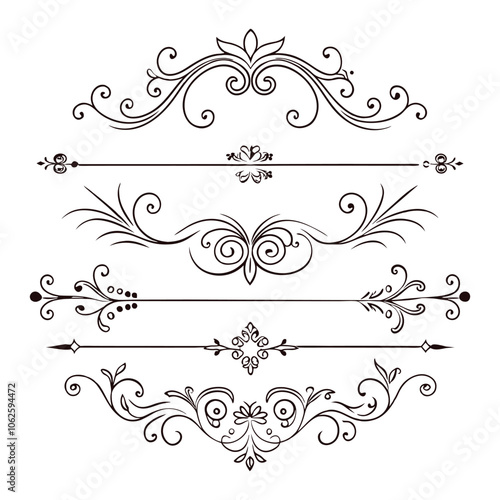 calligraphic dividers decorative retro page divider