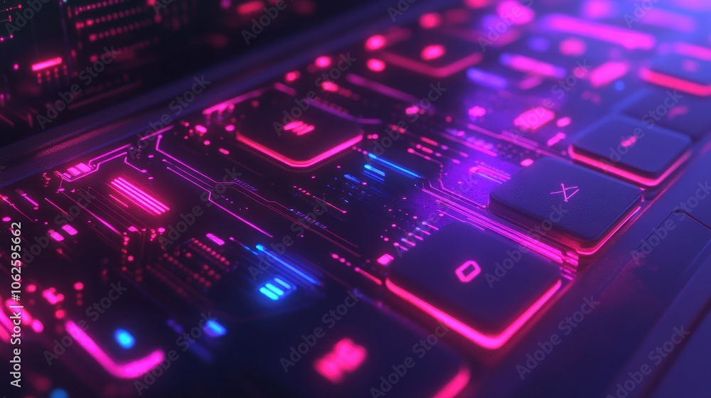 Fototapeta premium Neon Keyboard