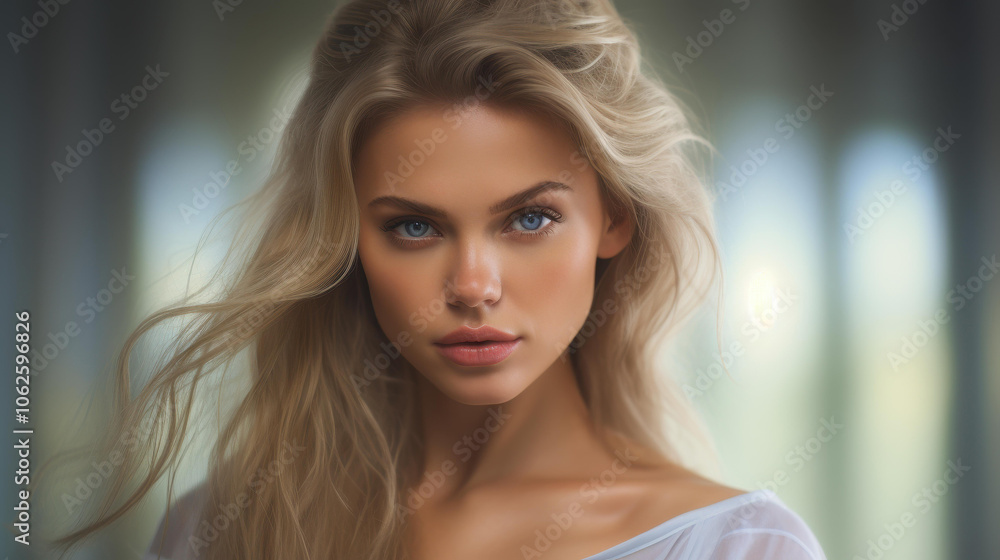 A stunning closeup of a woman wrapped in a white sheet, highlighting her natural beauty and serene expression. A stunning closeup of a woman wrapped in a white sheet, highlighting her natural beauty and serene expression.