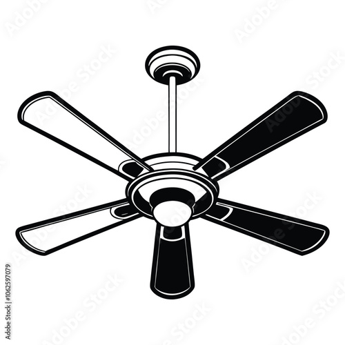 vector ceiling fan on white background