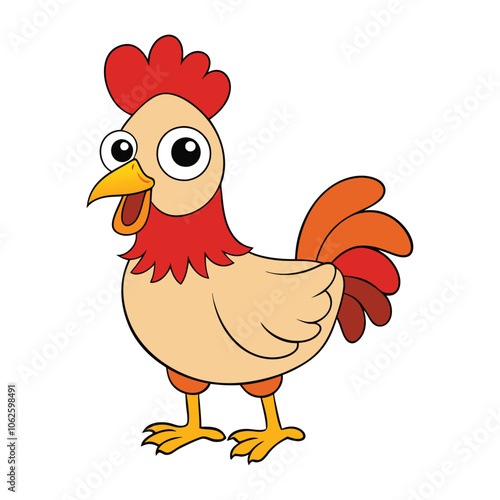 chicken vector on white background