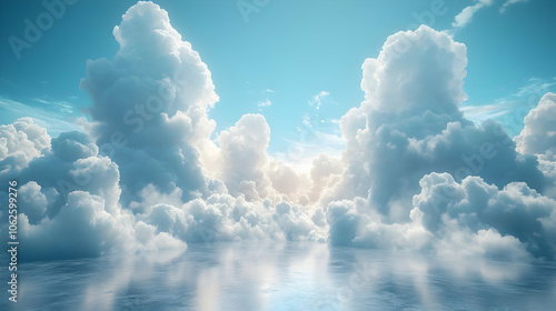 Stunning Clouds Reflecting on a Calm Ocean - Nature Background Animation
