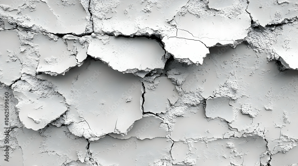 Obraz premium Cracked White Wall Texture Background