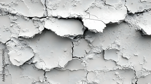 Cracked White Wall Texture Background