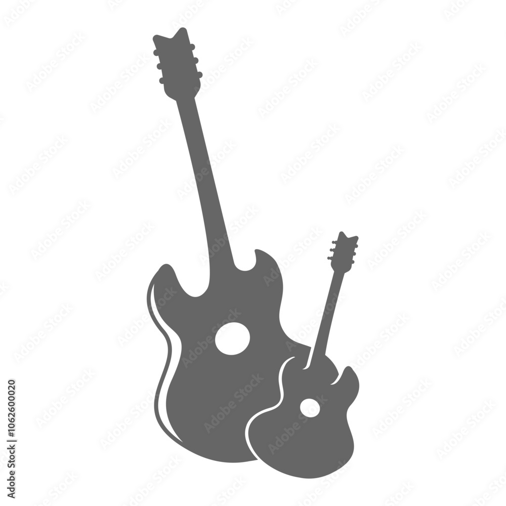 Naklejka premium guitar logo vector illustration