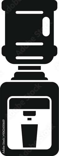 Office water cooler dispenser providing refreshing hydration with a full bottle on top