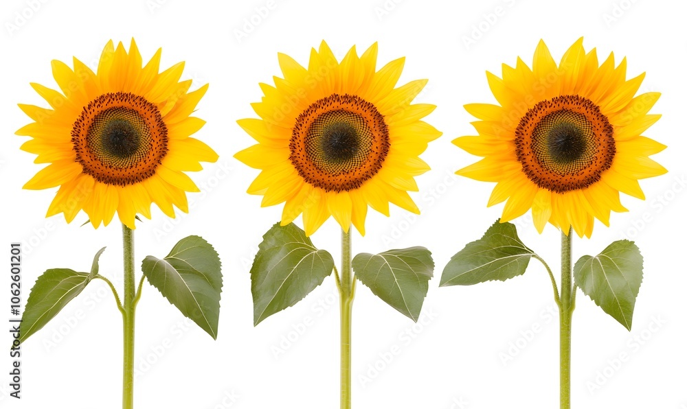 Sunflowers clipart set, Generative AI Sunflowers clipart set, Generative AI