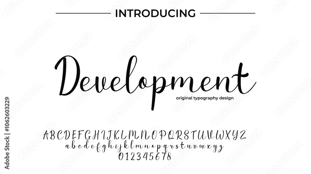 Development Font Stylish brush painted an uppercase vector letters, alphabet, typeface Development Font Stylish brush painted an uppercase vector letters, alphabet, typeface