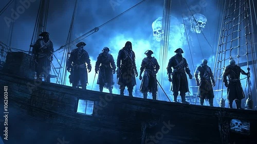 Ghost Pirates on a Ship