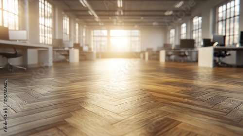 Wallpaper Mural Open workspace, warm sunlight, wood floors, modern furniture, peaceful, spacious, bright atmosphere Torontodigital.ca