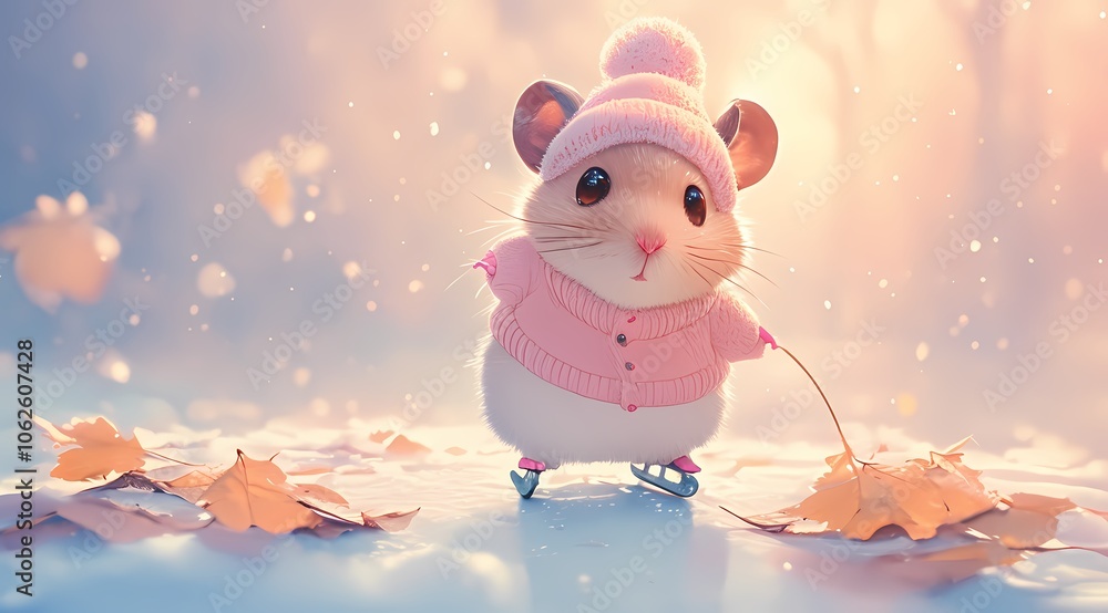 The mouse is skating The mouse is skating
