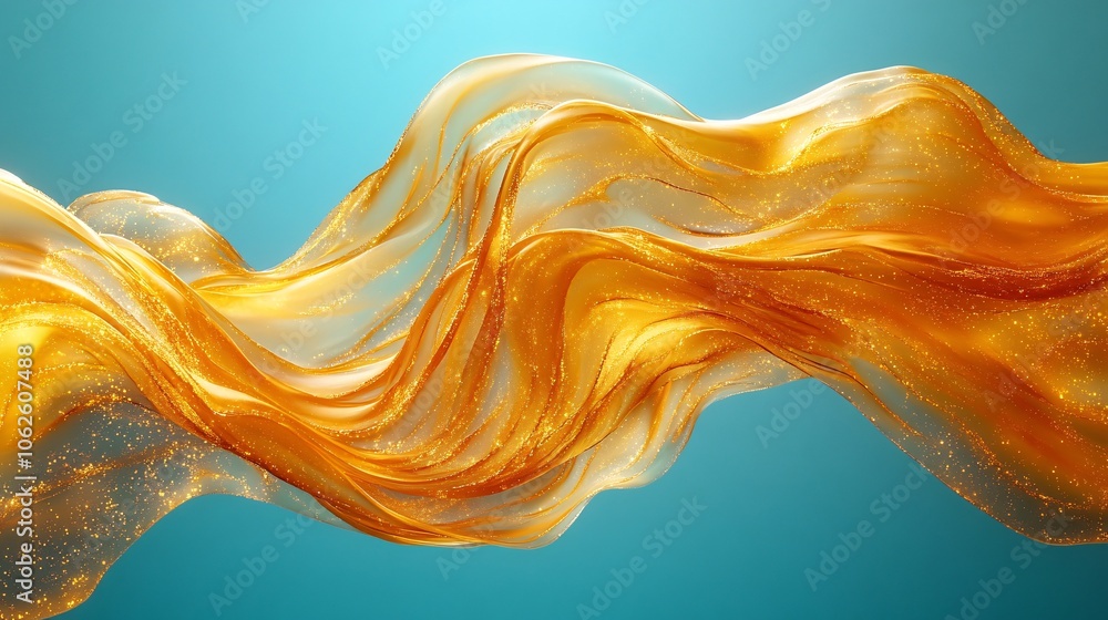 Golden Flowing Waves in Spiral Shape Golden Flowing Waves in Spiral Shape
