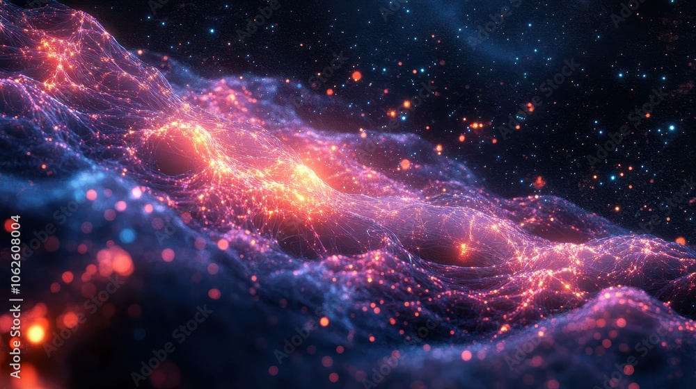 Fototapeta premium Artistic Neural Links Network - Generative Ai