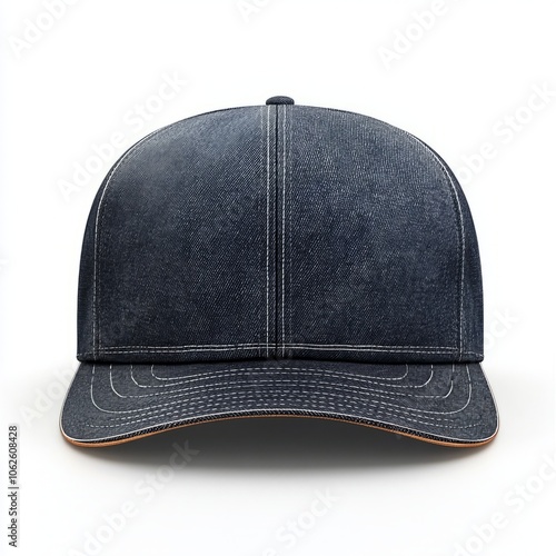 realistic high quality Denim snapback mockup isolated 