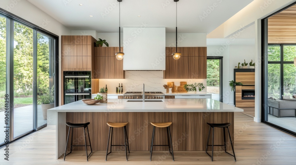 Stylish Minimalist Kitchen with Sleek Cabinetry and Design