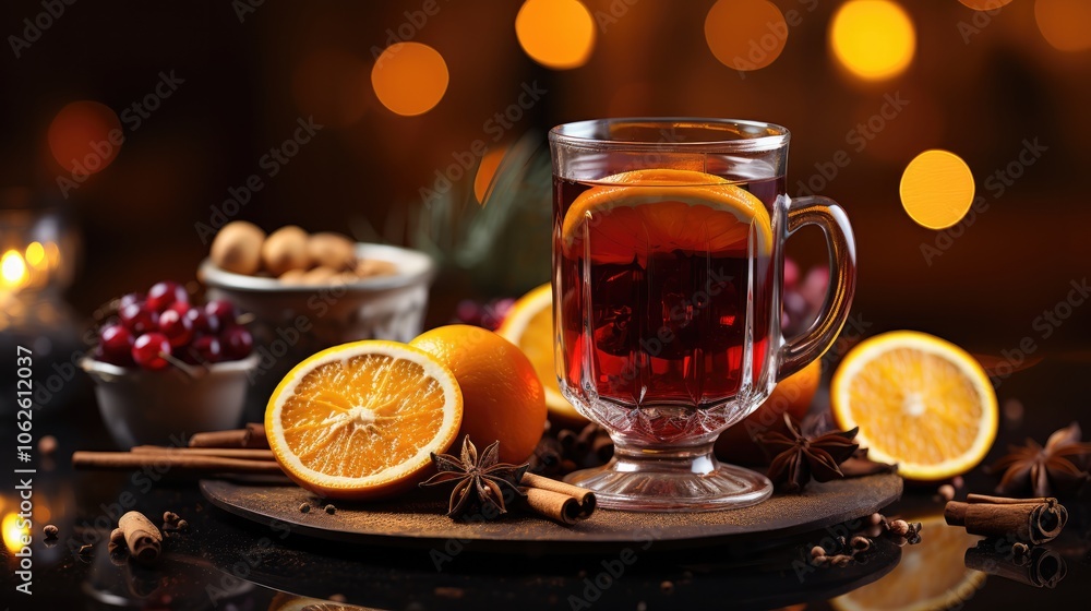 glass of mulled wine on light pastel bokeh background glass of mulled wine on light pastel bokeh background