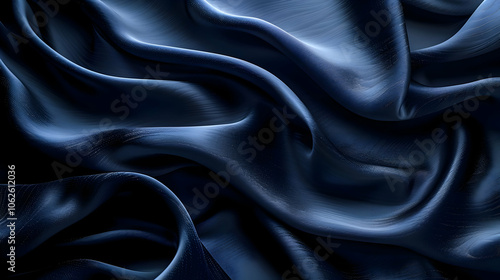 Abstract Blue Fabric Waves, Smooth, Seamless Loop