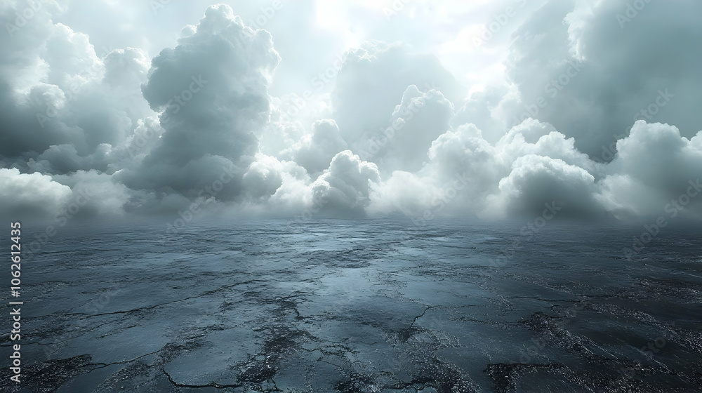 Obraz premium Dark Clouds Above a Crackled Surface - Abstract Background Animation