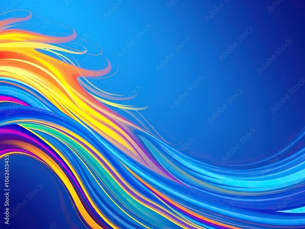 Obraz premium Abstract colorful blue wave background with dynamic patterns and vibrant shades of blue, creating a sense of movement and energy, abstract, shades