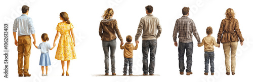 PNG Family Togetherness in Modern Life. Isolated on transparent background