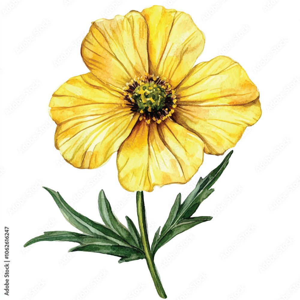 Tickseed flower watercolor clipart illustration Tickseed flower watercolor clipart illustration