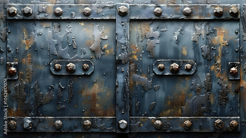Rusty Metal Texture with Bolts, Grunge Background Rusty Metal Texture with Bolts, Grunge Background
