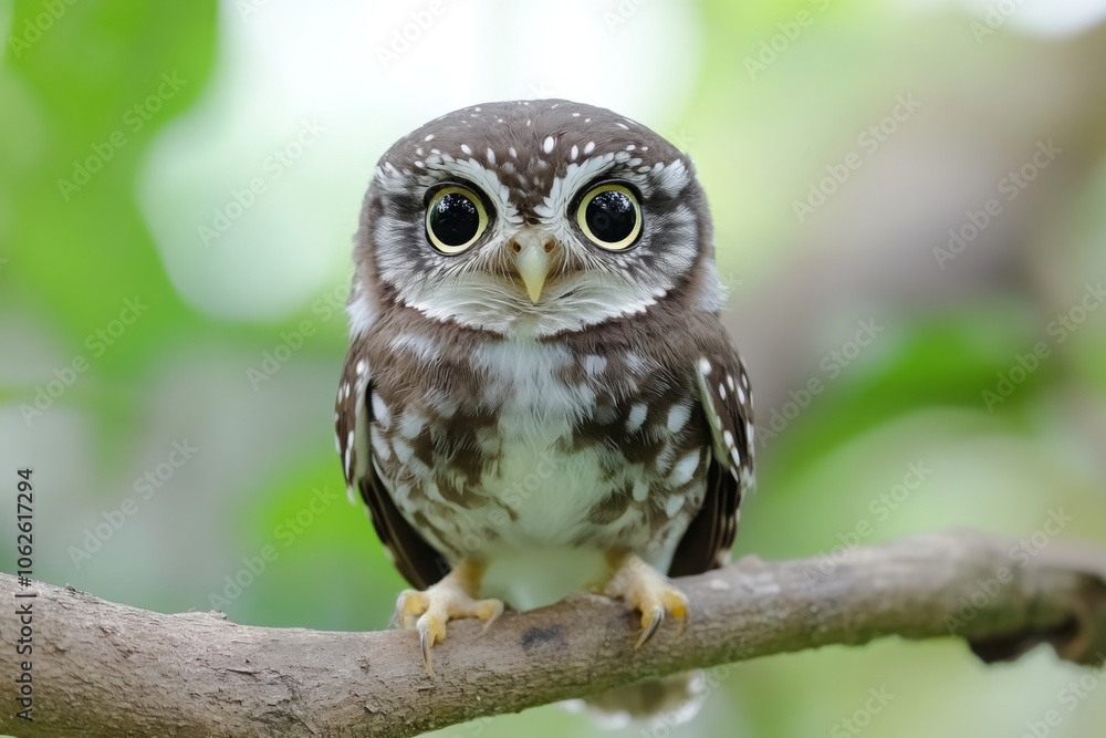 Bird Perched on a Branch in a Lush Green Background Bird Perched on a Branch in a Lush Green Background