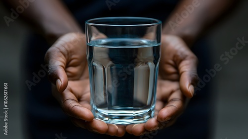 Individuals Embrace Hydration by Holding a Glass of Clear Water in Their Hands