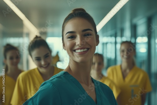 Young Nurses Team Smiling with Confidence