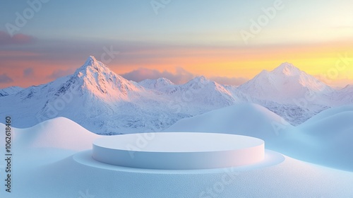 E-commerce display stand winter background exhibition stand