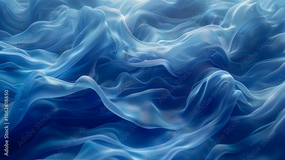 Abstract 3D Blue Waves Background Abstract 3D Blue Waves Background