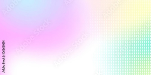 Abstract halftone white background with a blend of blue, pink, and yellow tones creating a vibrant and modern design, vibrant, white, yellow